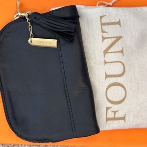 Fount Clive Pouch with Tassel-Black Leather